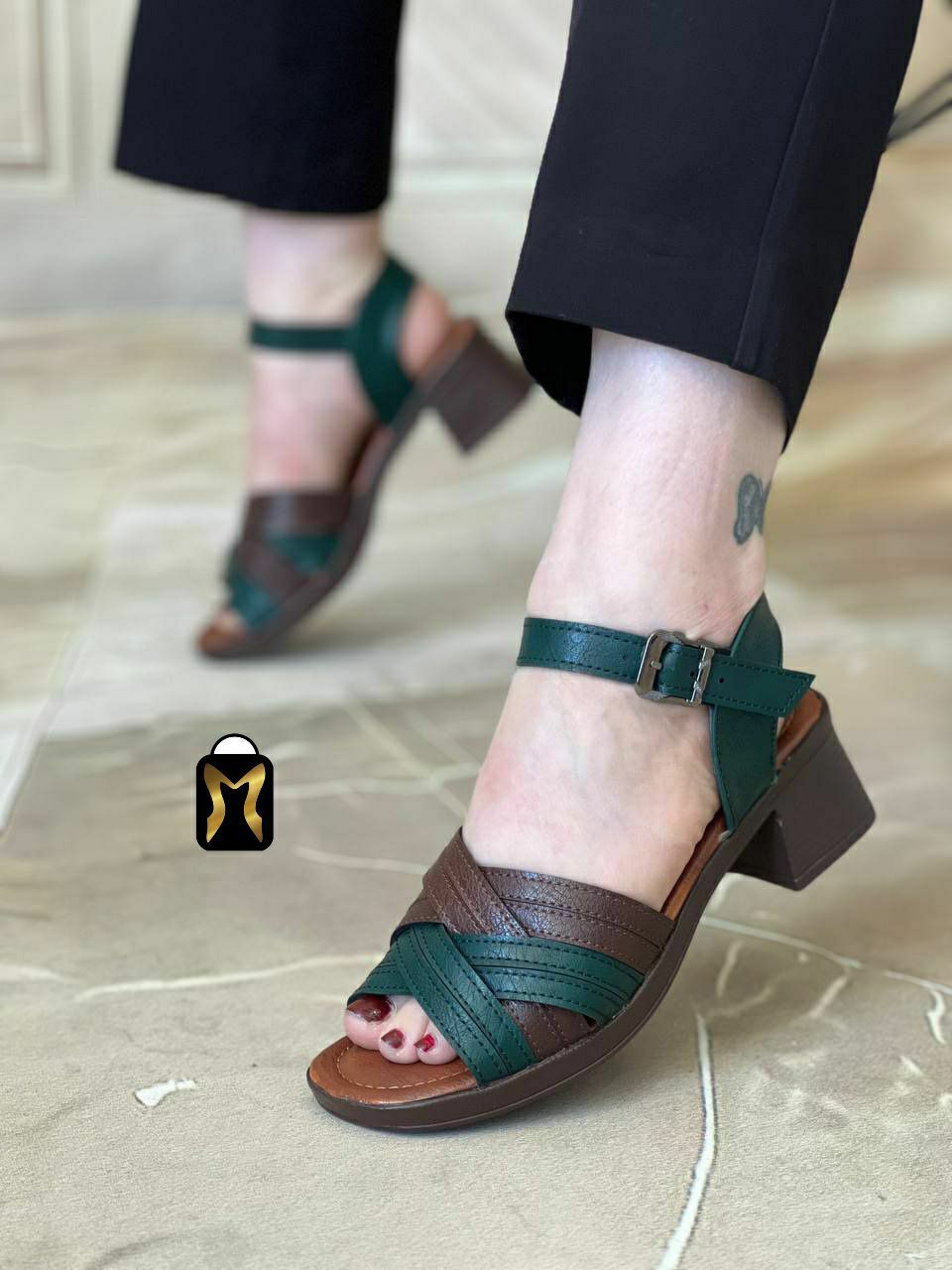 صندل زنانه چرم سوگو  کیفیت اصلی قالب کوچک